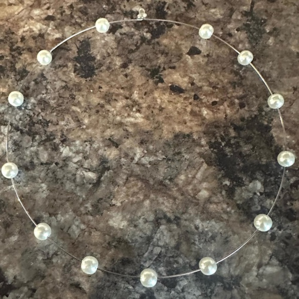 Revolve Silver huge Vegan Pearl Hoops Earring XXXXL 130mm